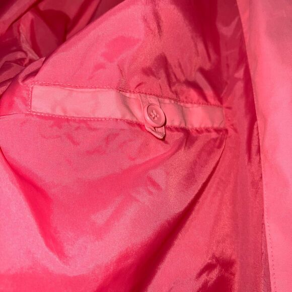Rain Coat Pink Nylon Lightweight Button Front Pockets Collared Sz 10 Forecaster - Picture 4 of 8